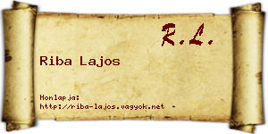 Riba Lajos névjegykártya